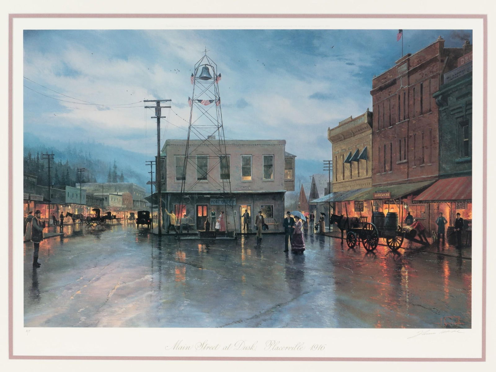 Thomas Kinkade "Main Street at Dusk, Placerville 1916" Artist Proof Print (1 of 5)