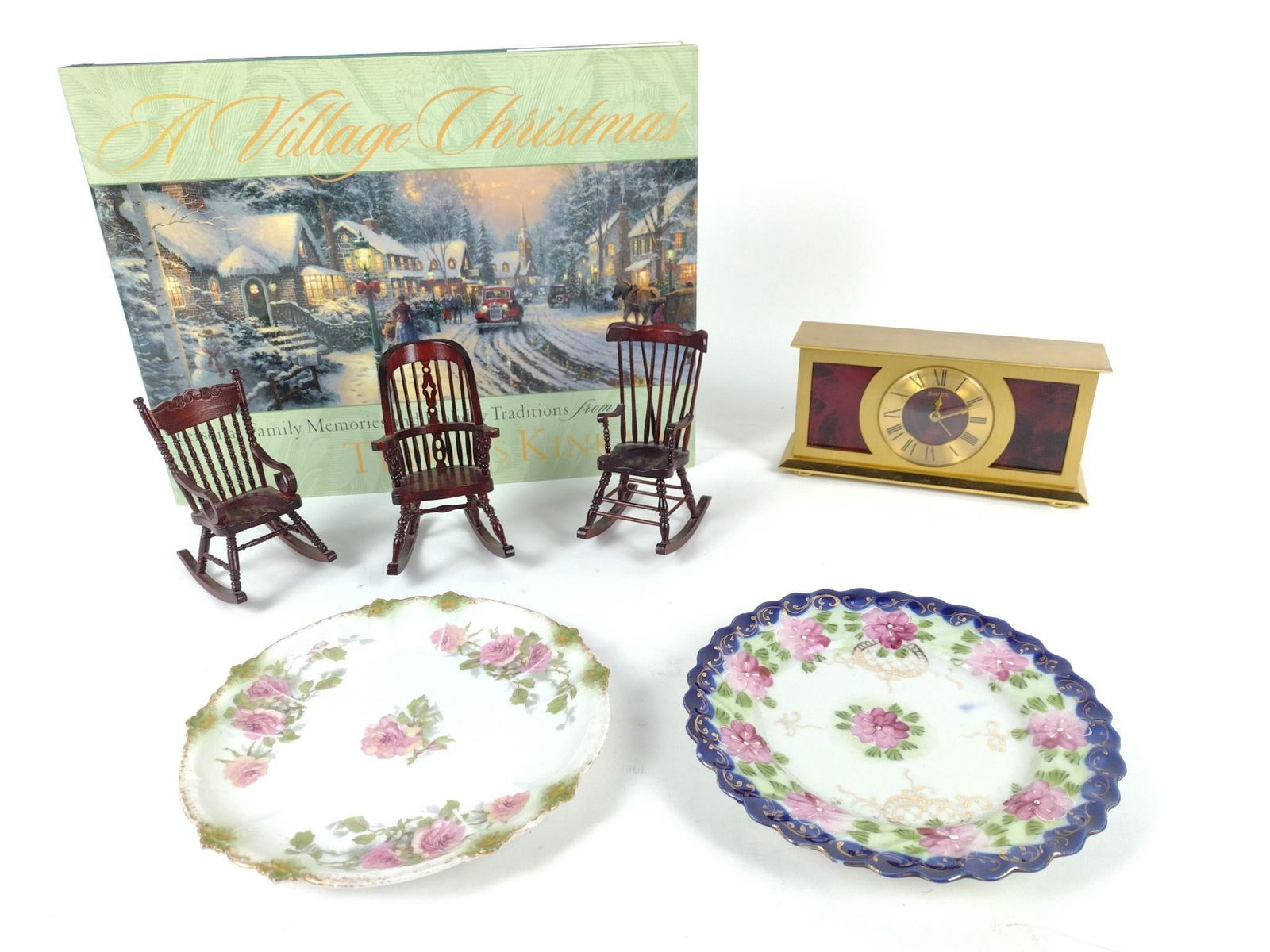 Swiza Clock, Porcelain Plates, Doll Rockers and Kinkade Book (1 of 9)