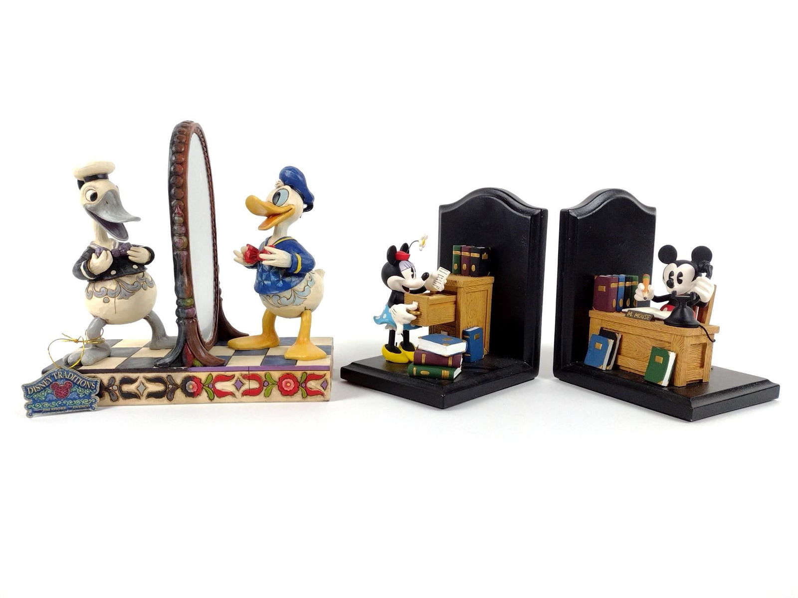 Pr Mickey and Minnie Book Ends & "Handsome As Ever" Figurine (1 of 6)