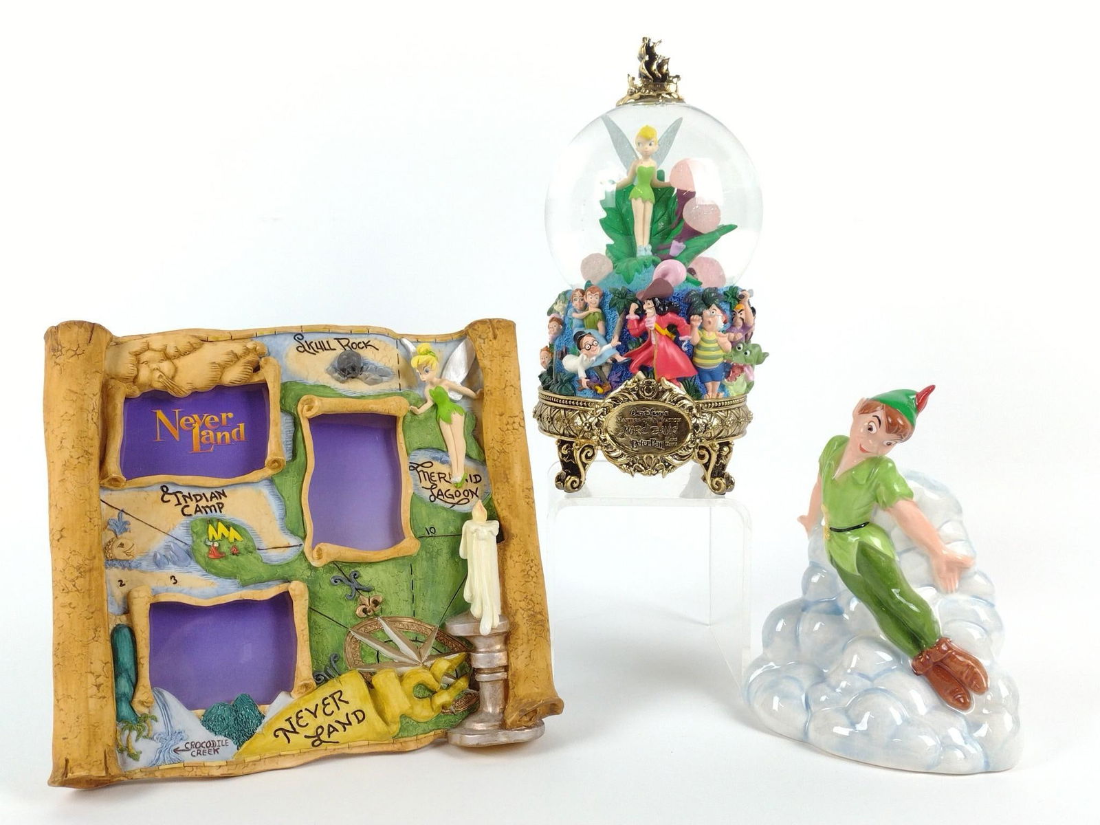 3 Pcs Peter Pan incl "You Can Fly" Snow Globe (1 of 8)