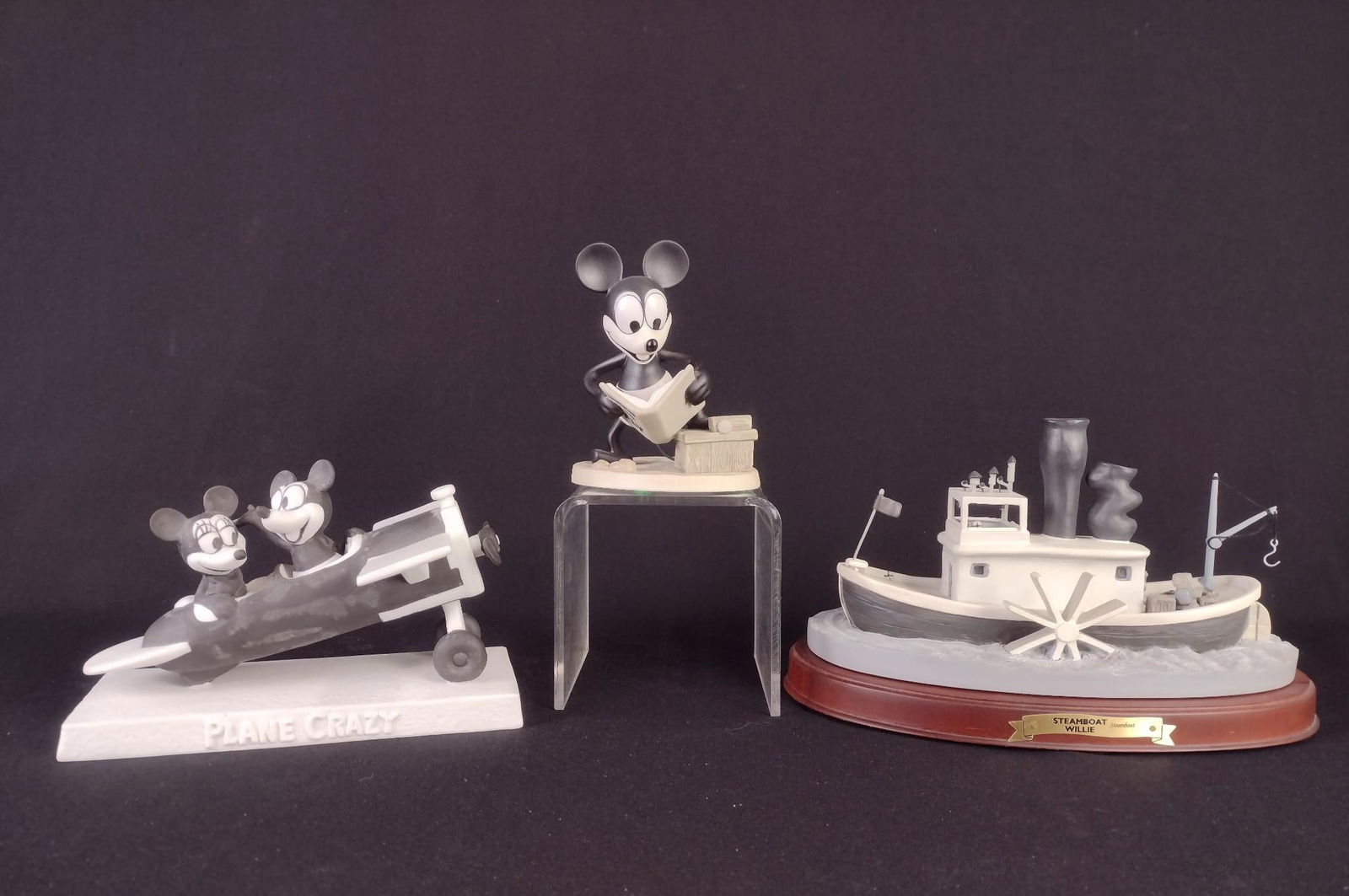 3 Black and White Mickey Mouse Figurines (1 of 13)