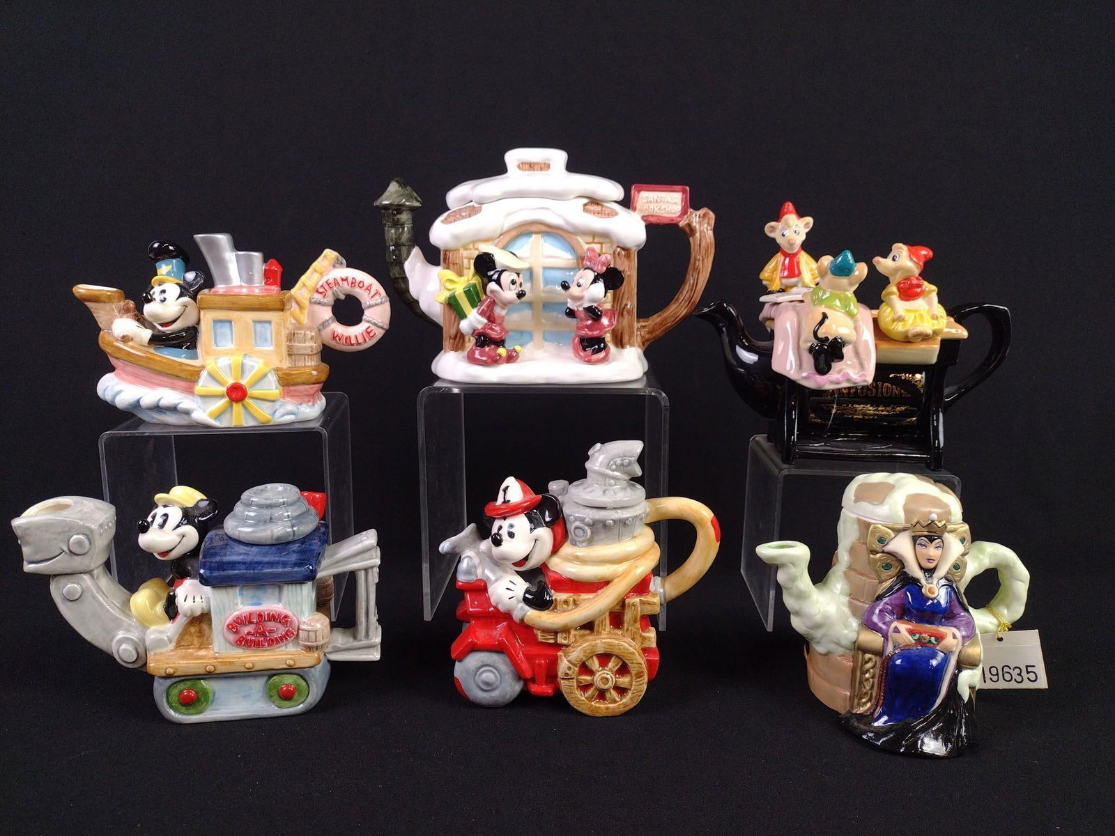 6 Disney Tea Pots incl Fire Truck Mickey Mouse (1 of 13)
