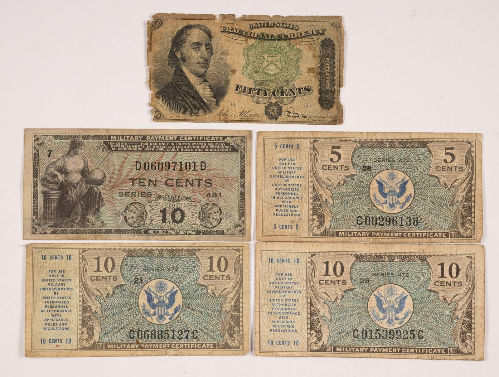 United States Fractional Currency 1864 and Military Payment Certificates (1 of 2)