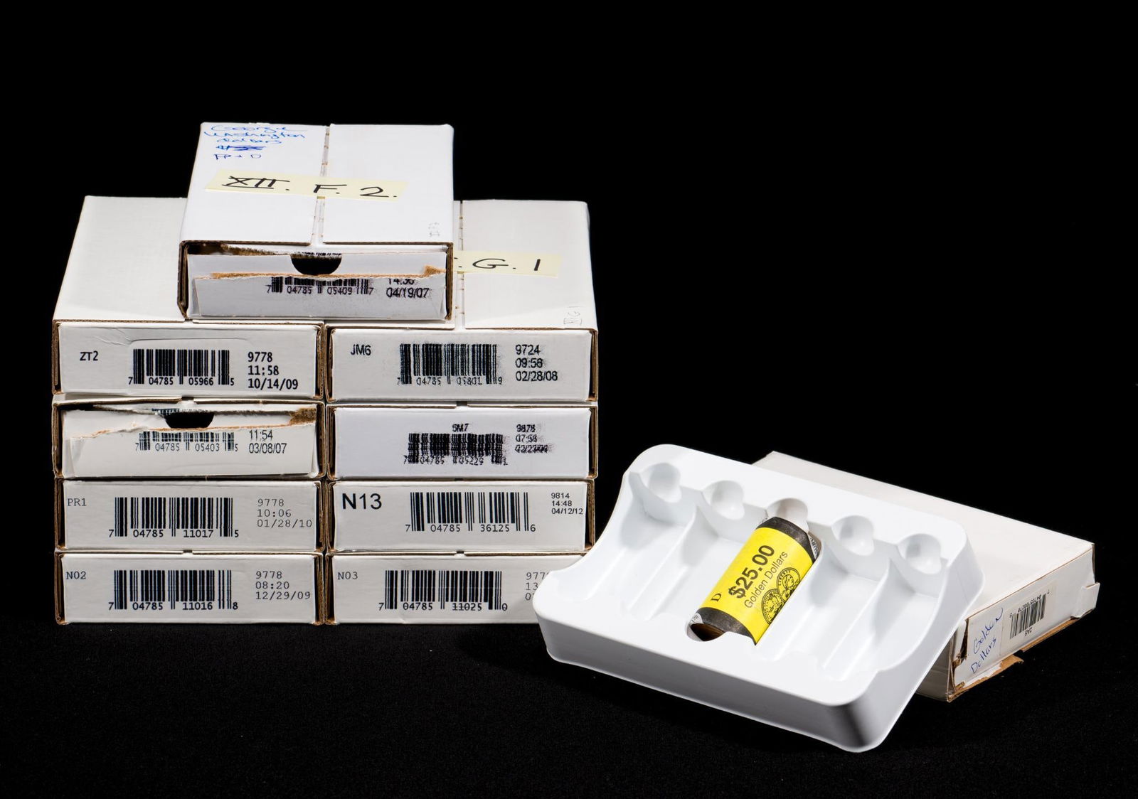 Group Of Ten Sealed U.S. Mint Boxes Sacagawea And Other Dollar Rolls (1 of 3)