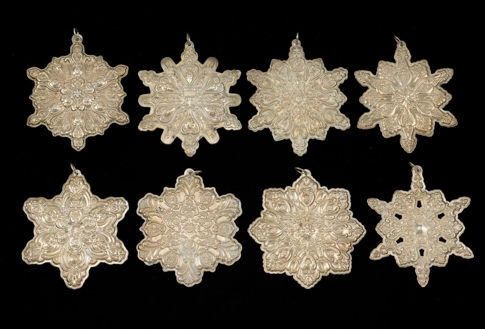 8 Towle Sterling Silver Snowflake Ornaments (1 of 2)