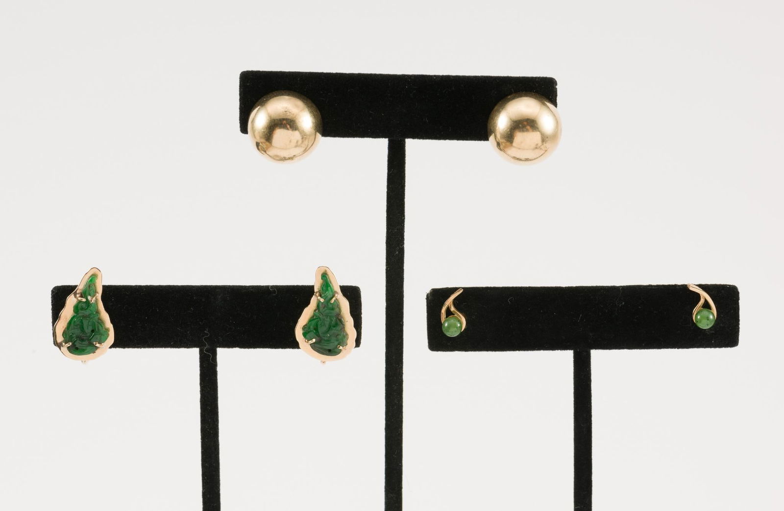 Three Pairs of 14K Gold Earrings (1 of 9)