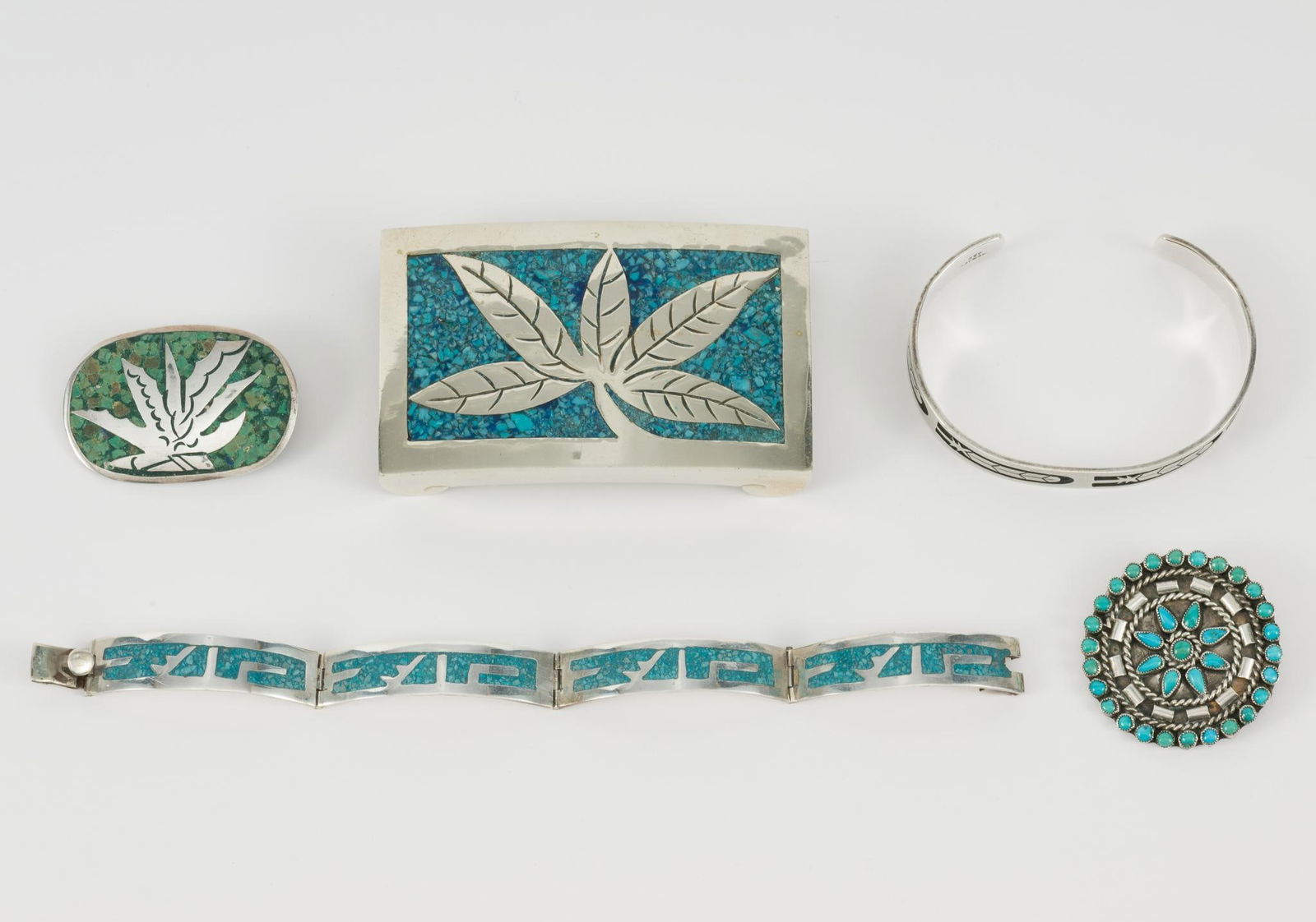 5 Pcs Silver Jewelry incl Turquoise (1 of 9)