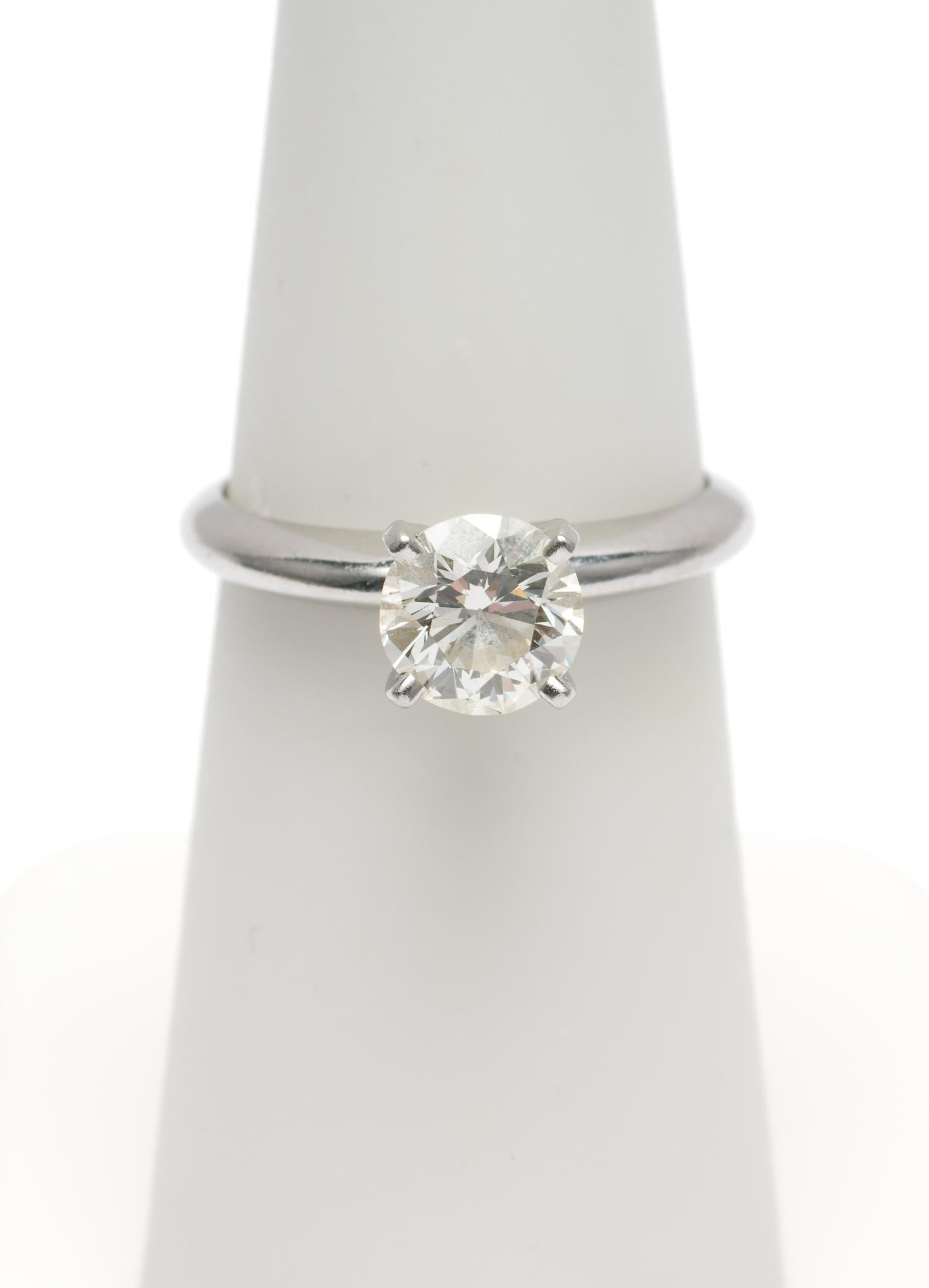 Platinum and 1.04 Carat Diamond Solitaire Ring (1 of 4)