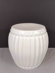 Ethan Allen Ceramic Outdoor Accent Table: NOT ELIGIBLE FOR IN-HOUSE SHIPPING. 20" diameter X 21" high.