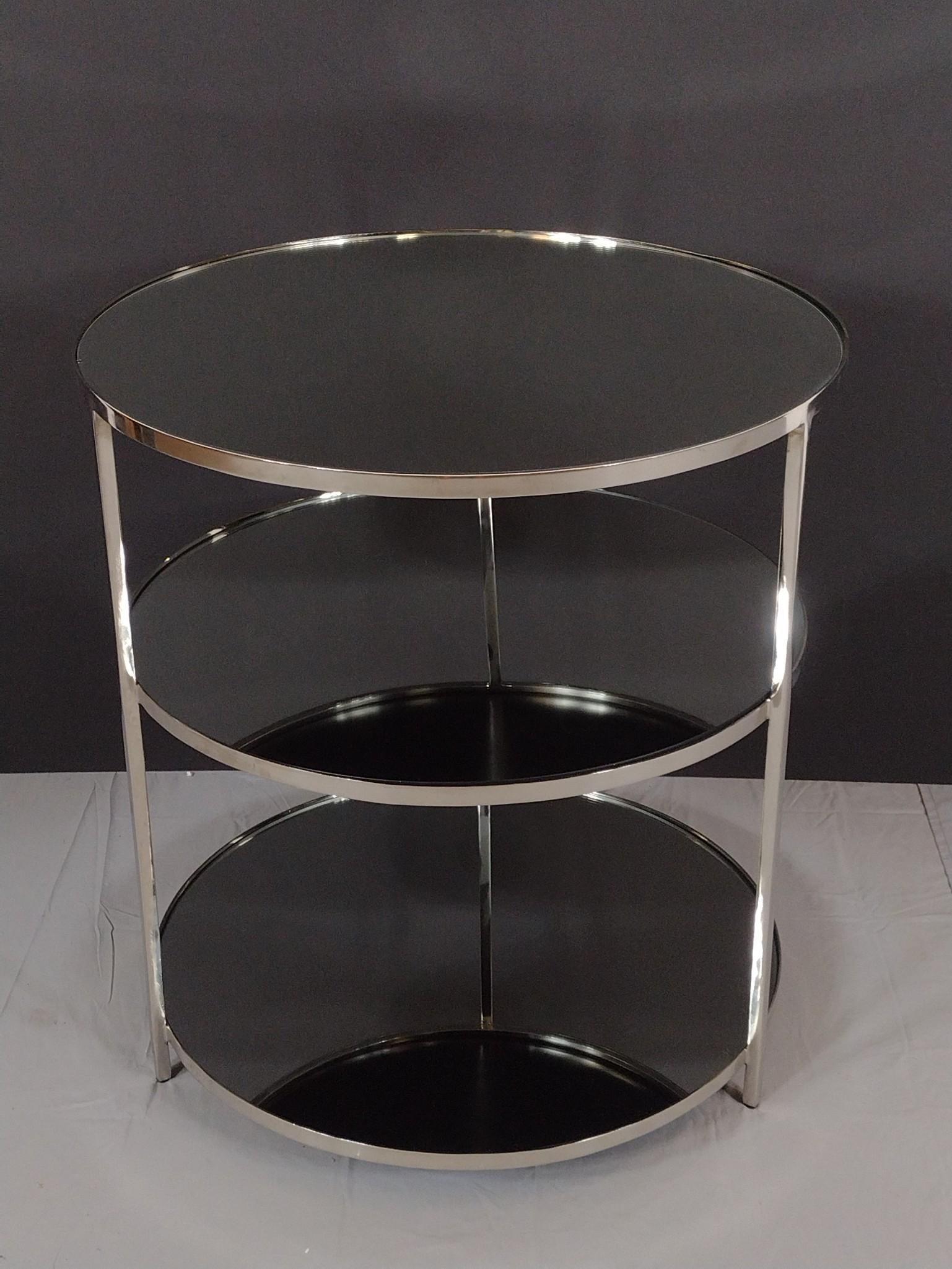 Round Three Tier Mirrored Table (1 of 4)
