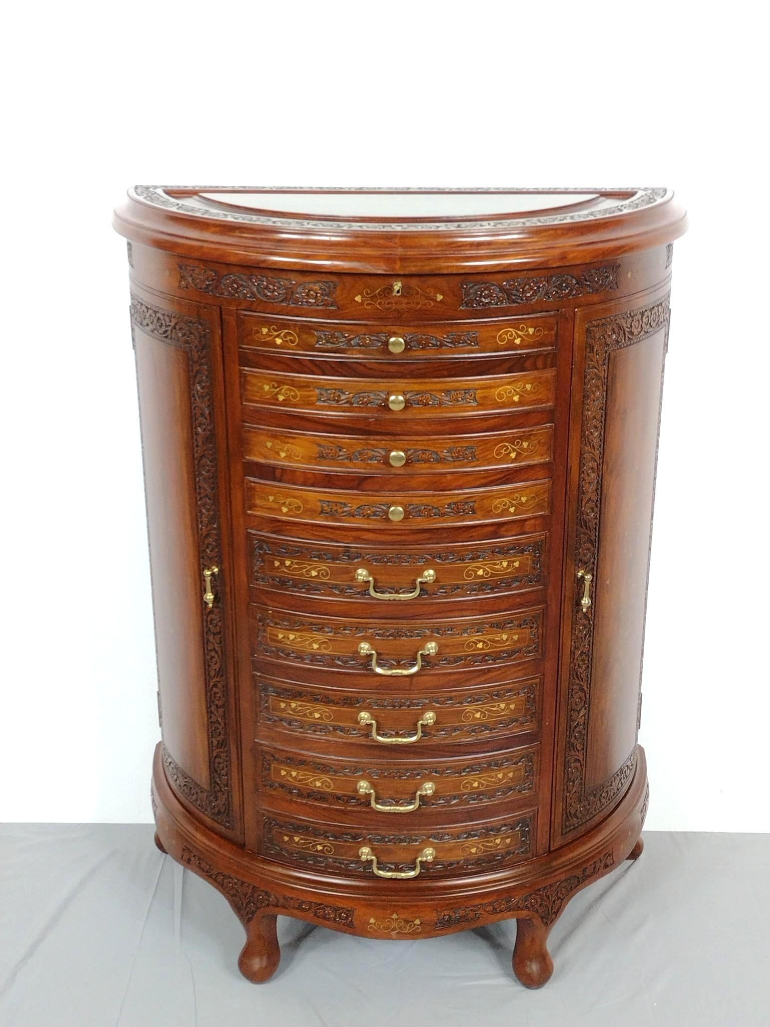 Inlaid and Carved Asian Jewelry Chest (1 of 8)