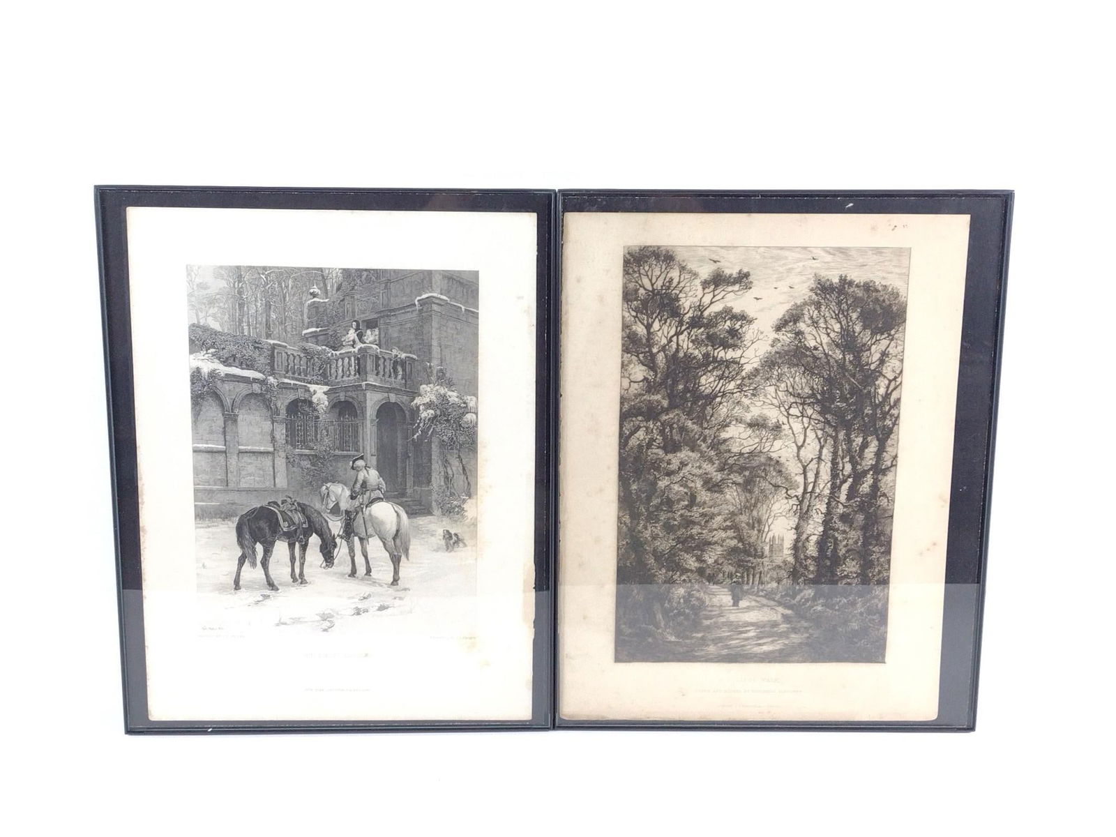 2 Book Plate Prints incl "A College Walk" (1 of 5)