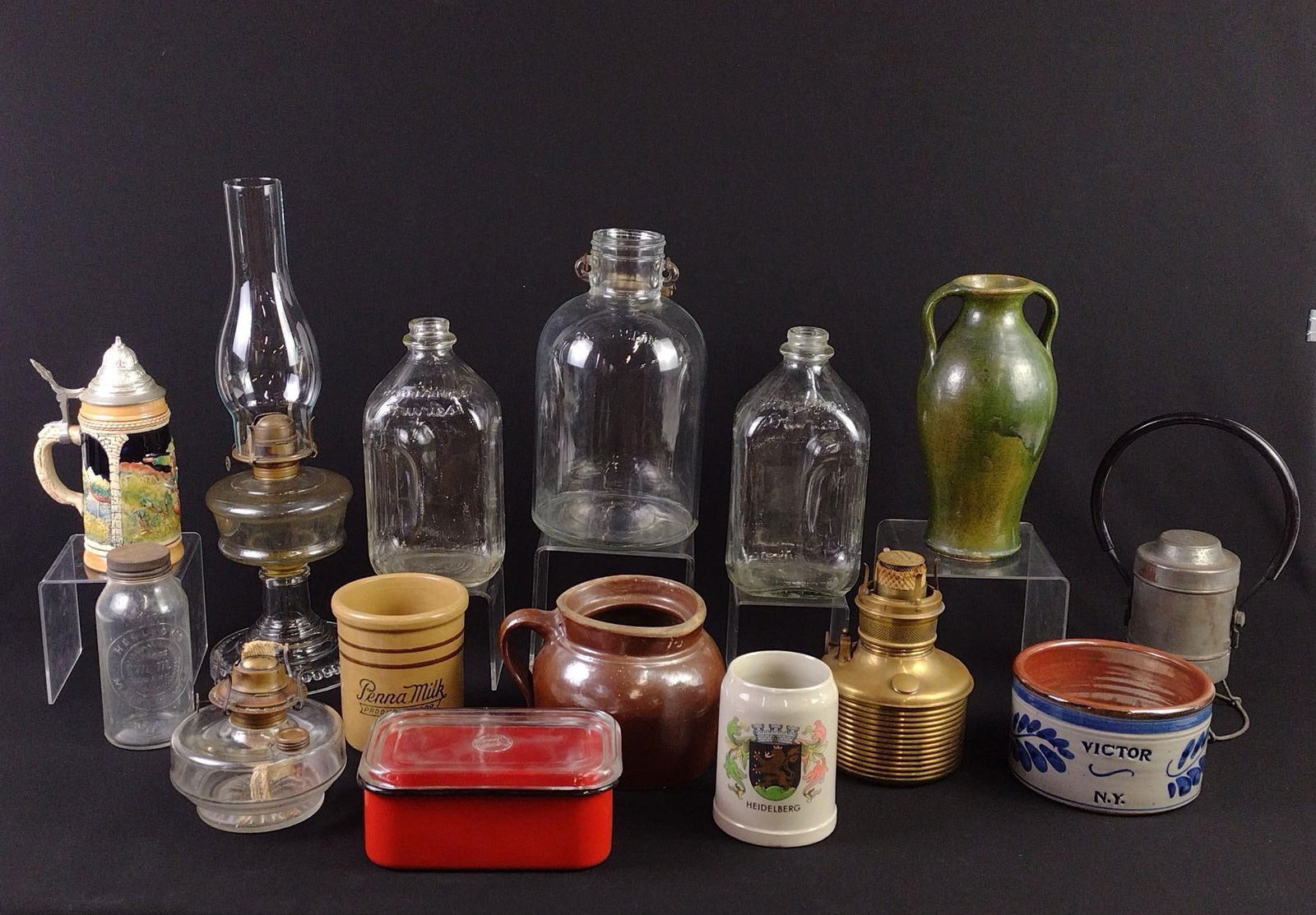 15 Pcs incl Milk Bottles, Steins and Oil Lamps (1 of 6)