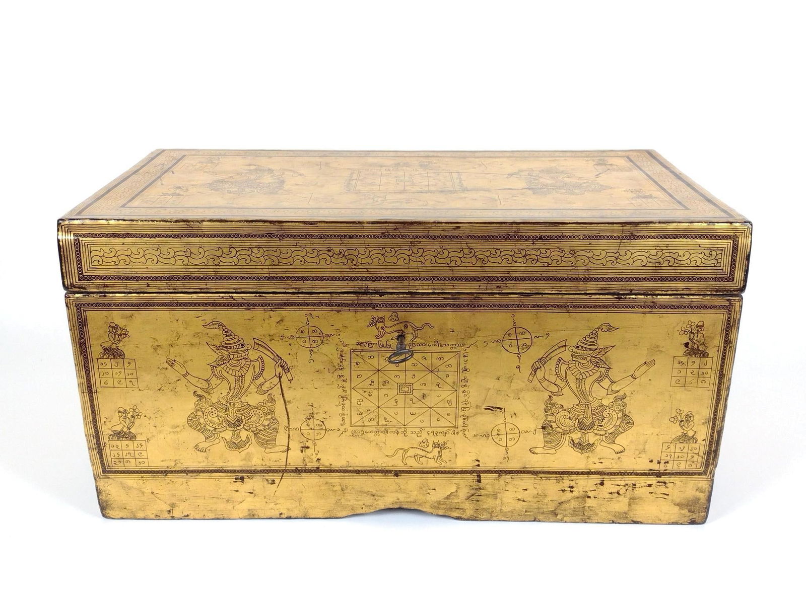 Gold Painted Dowry Chest (1 of 7)