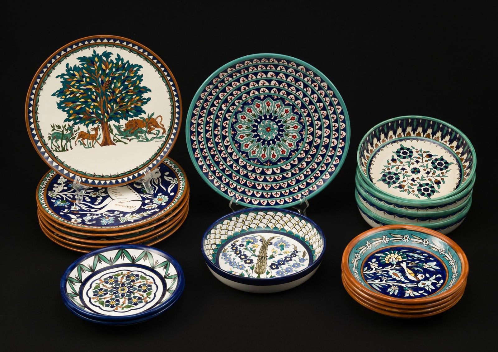 18 Pcs Sandrouni Armenian Ceramic Dinnerware (1 of 15)
