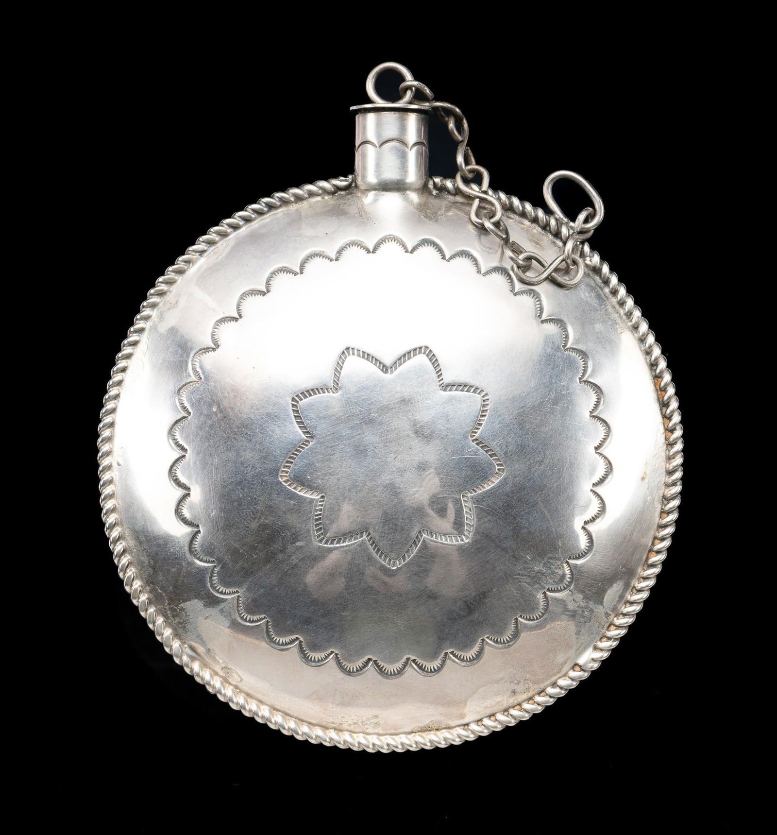 Navajo Sterling Silver Tobacco Flask (1 of 2)
