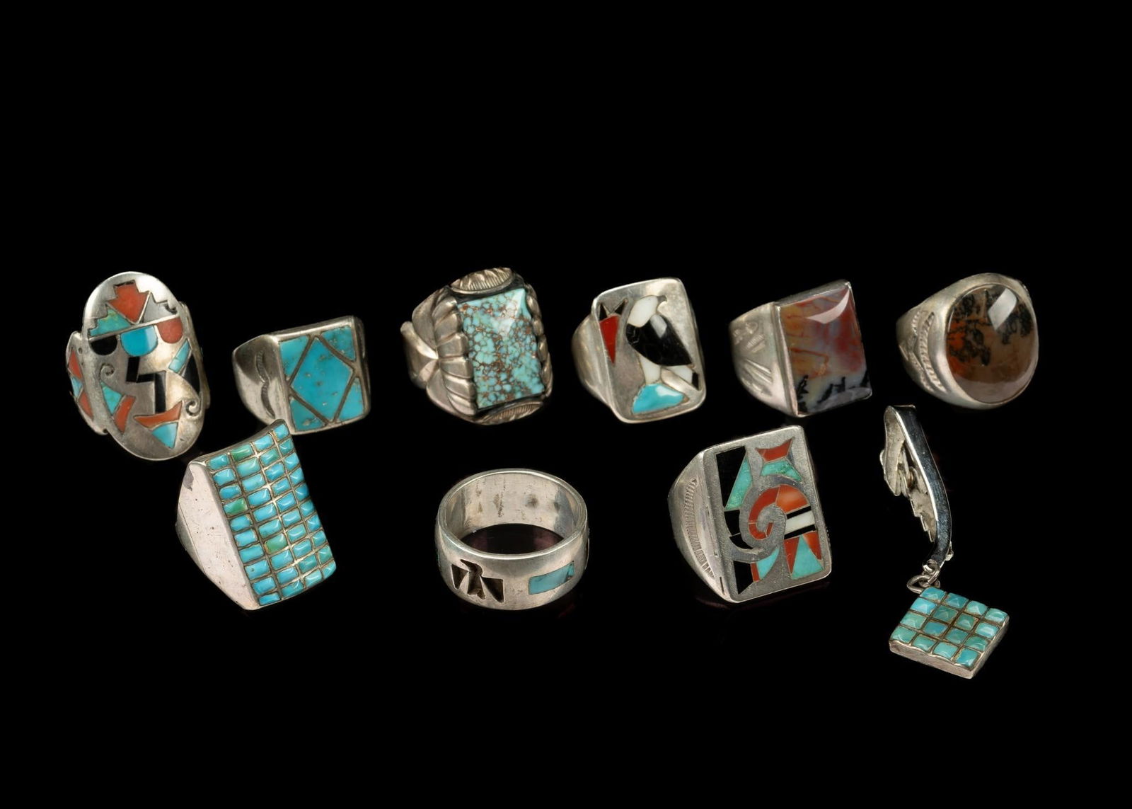 Sterling Silver Zuni and Navajo Rings (1 of 7)