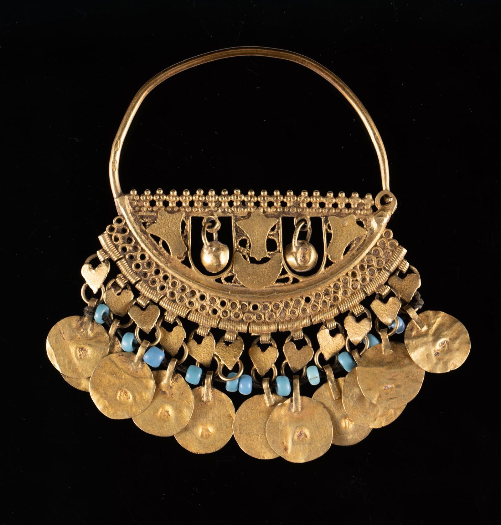 24K Gold Bridal Nath, Indian Nose Ornament (1 of 2)