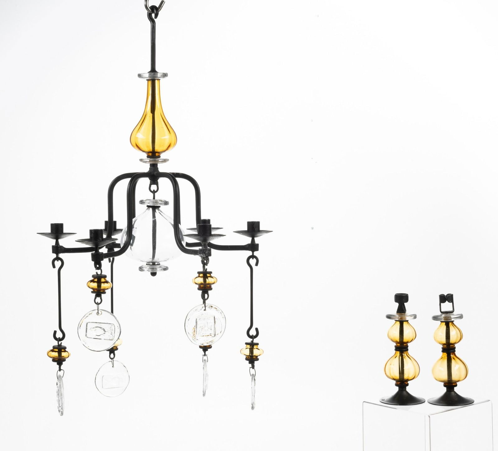 Erik Hoglund (Swedish, 1932-1998) Chandelier & Candlesticks (1 of 6)