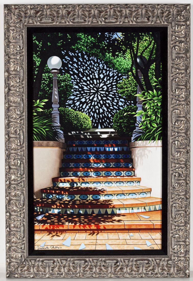 Frederick Phillips (British, B. 1953): Frederick Phillips (British, B. 1953). Kaleidescope. Serigraph on canvas. Signed, lower left and numbered 15/98, lower right. Phillips was born in Staffordshire, England in 1953. Awarded an art schola