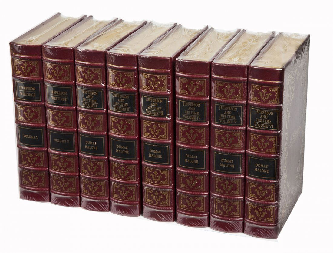 8 Vol Jefferson Writings Dumas Malone: "The Life and Writings of Thomas Jefferson" in six volumes and "Jefferson & His Times" in two volumes by Dumas Malone. 250th Anniversary printing by The Easton Press, Norwalk, Connecticut: 1993. Finel