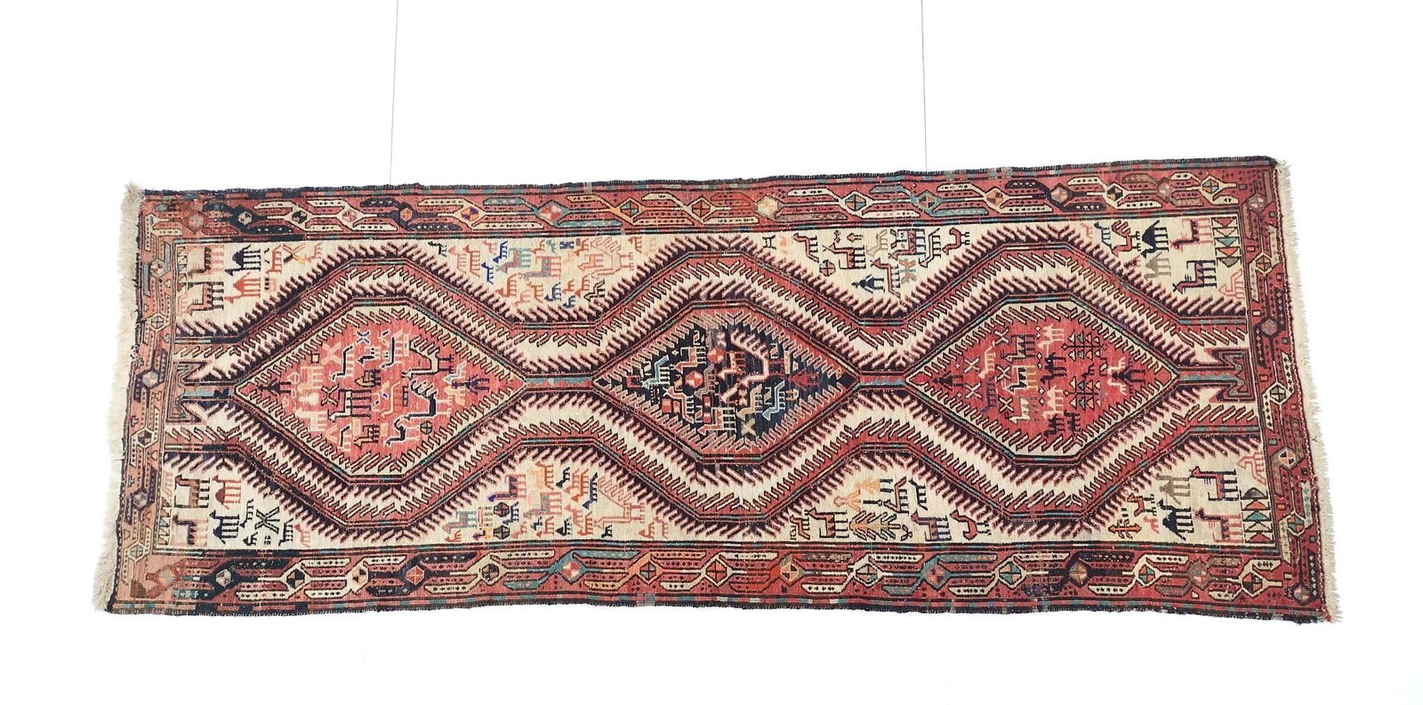 Soumak Weave Runner with Diamond & Animal Pattern (1 of 4)