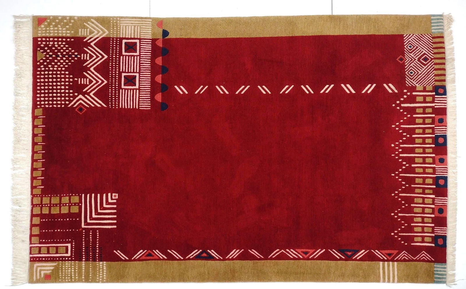 Red Native American Kilim Room Size Rug (1 of 6)