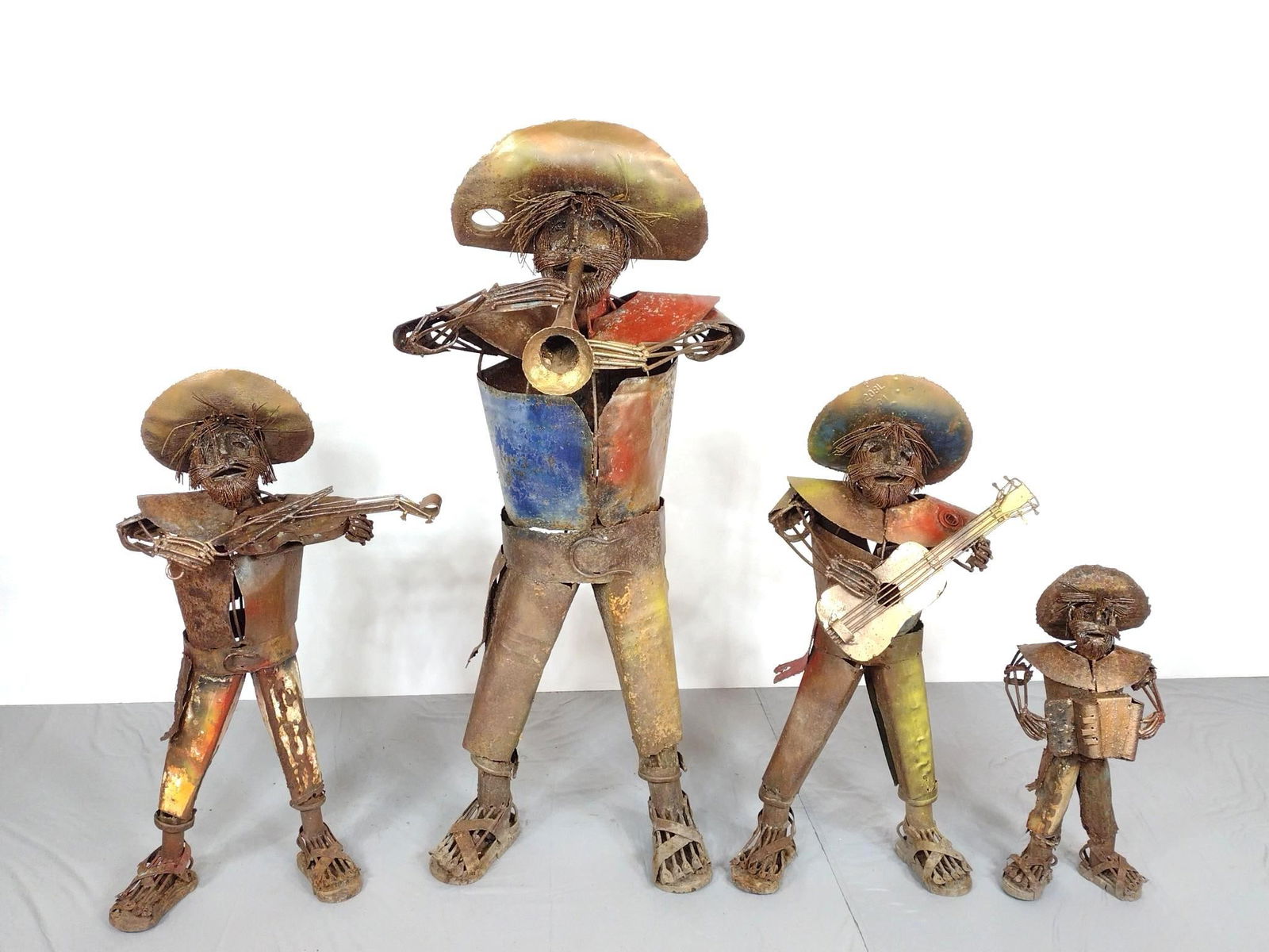 4 Pc Metal Work Mariachi Band Sculptures (1 of 18)