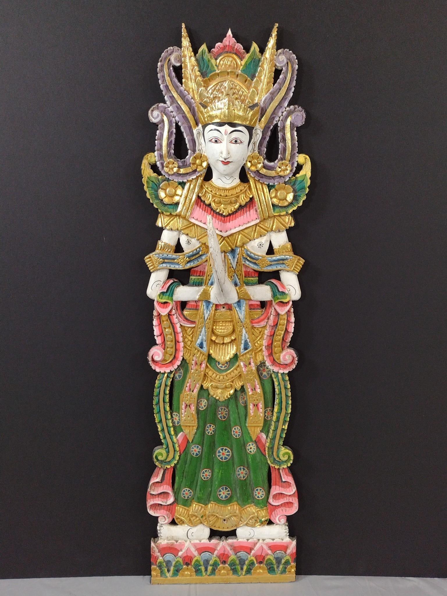 Southeast Asian Carved Polychrome Wall Panel (1 of 6)