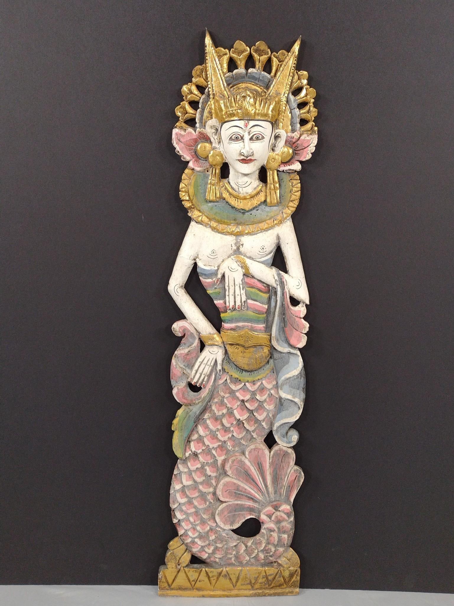 Southeast Asian Carved Polychrome Wall Panel (1 of 4)