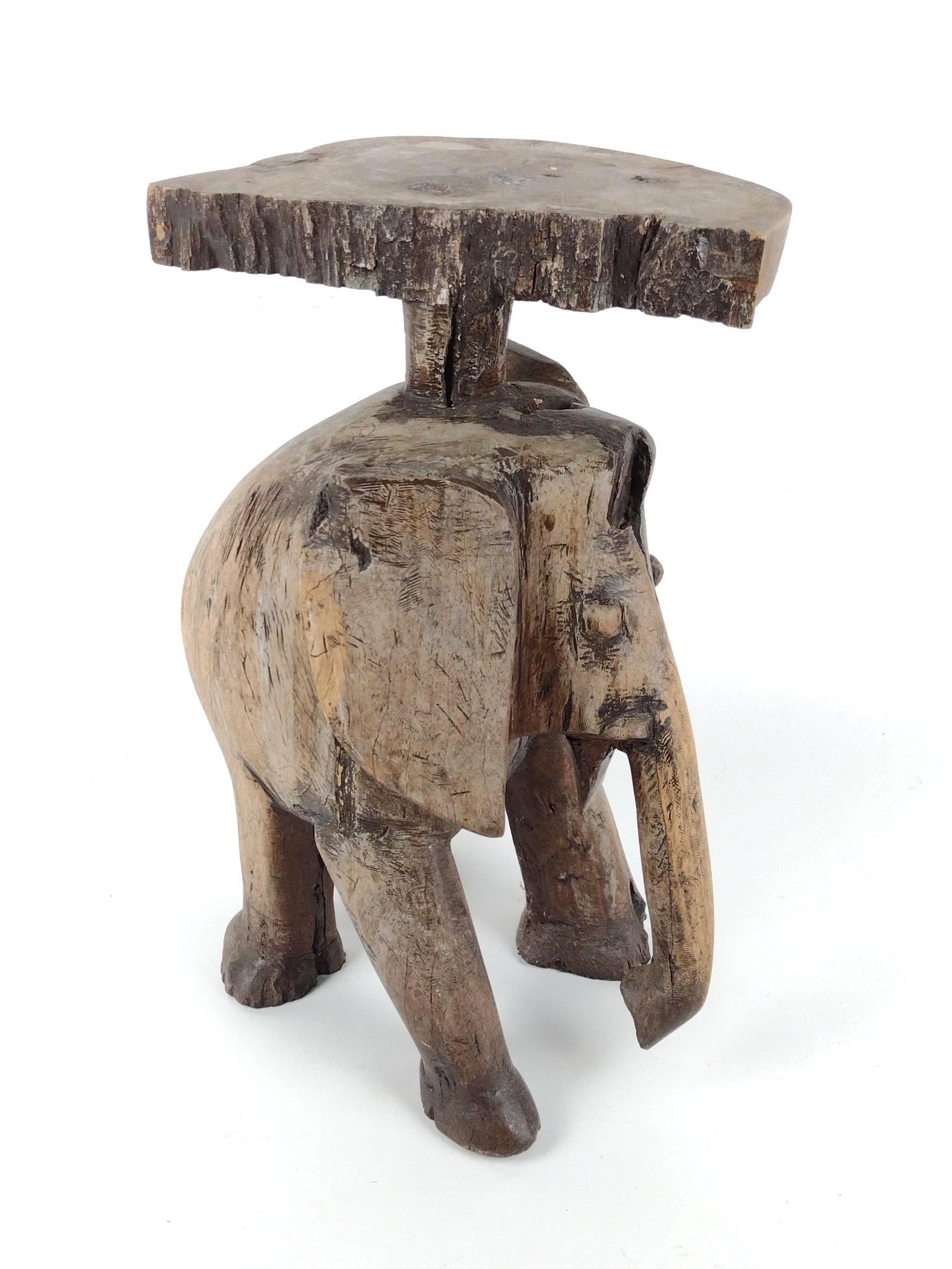 Wood Carved Elephant Stand (1 of 5)