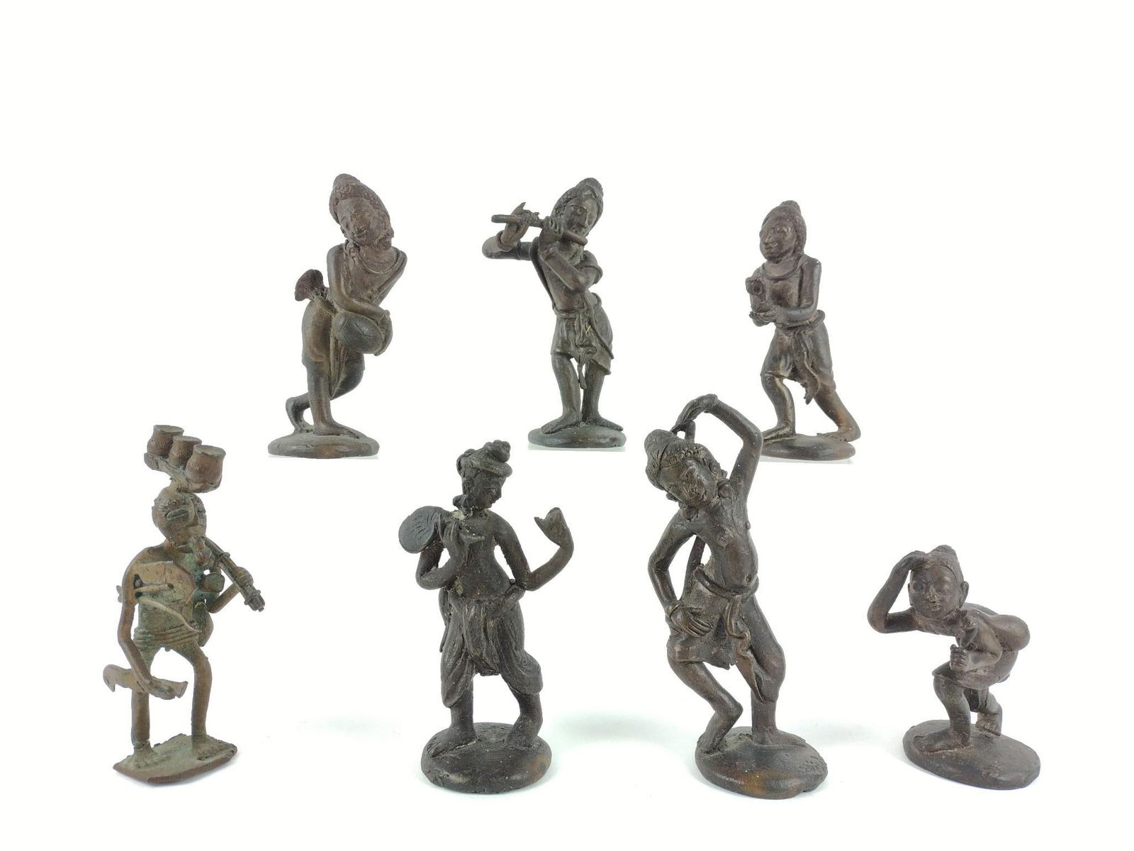 7 Bronze Musician and Dancer Figurines (1 of 10)