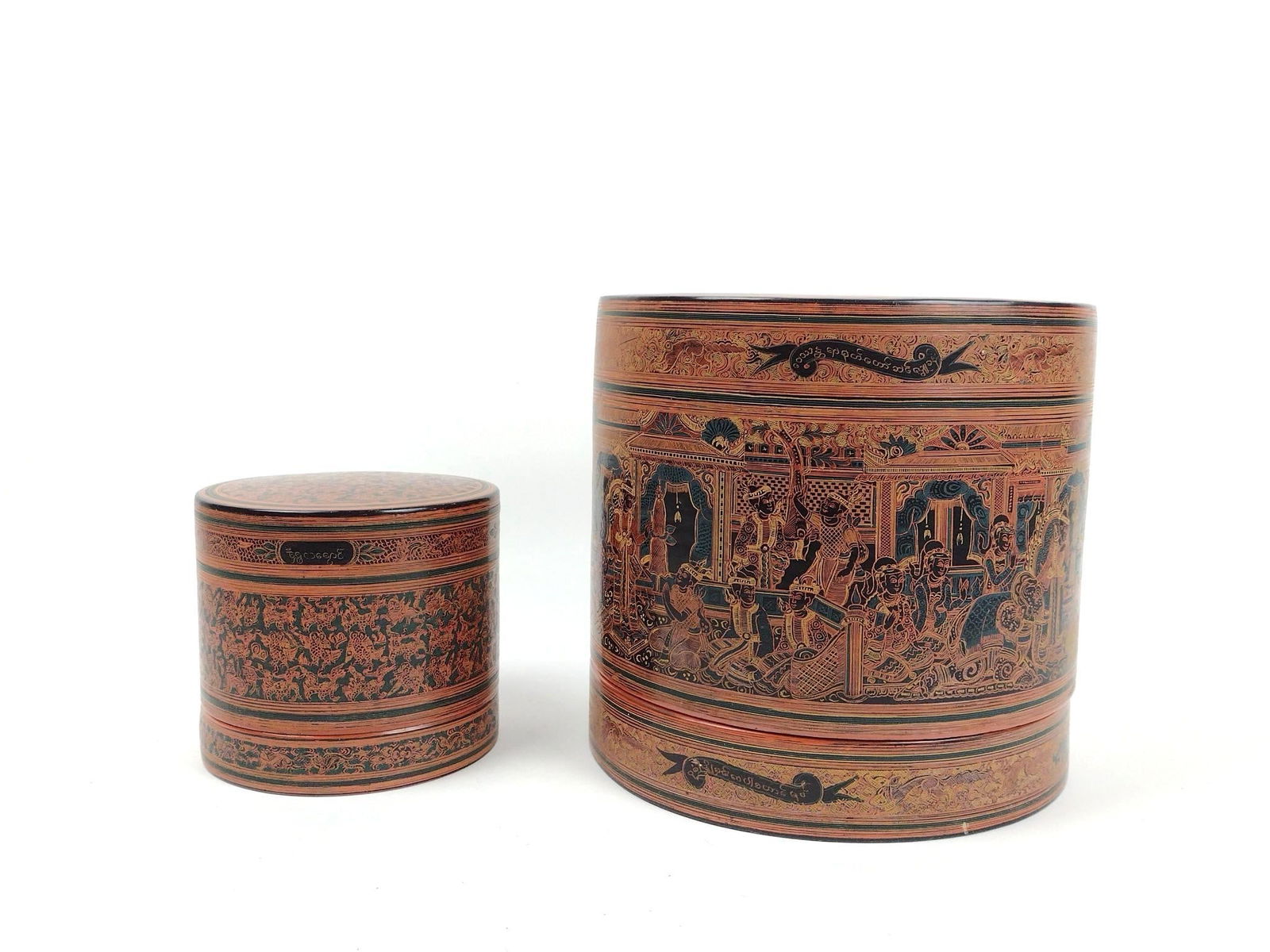 2 Indian Painted Betel Boxes (1 of 10)