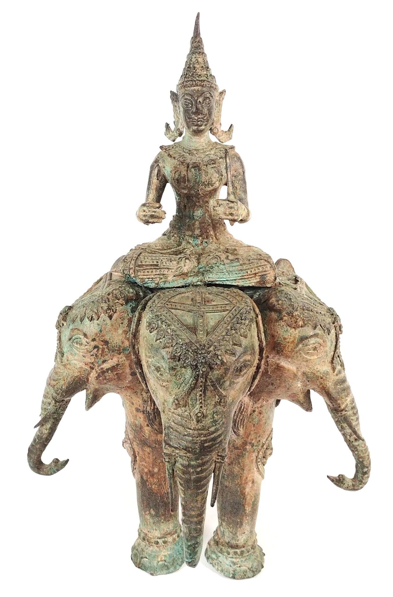 Thai Bronze Sculpture of Indra Riding Erawan (1 of 7)