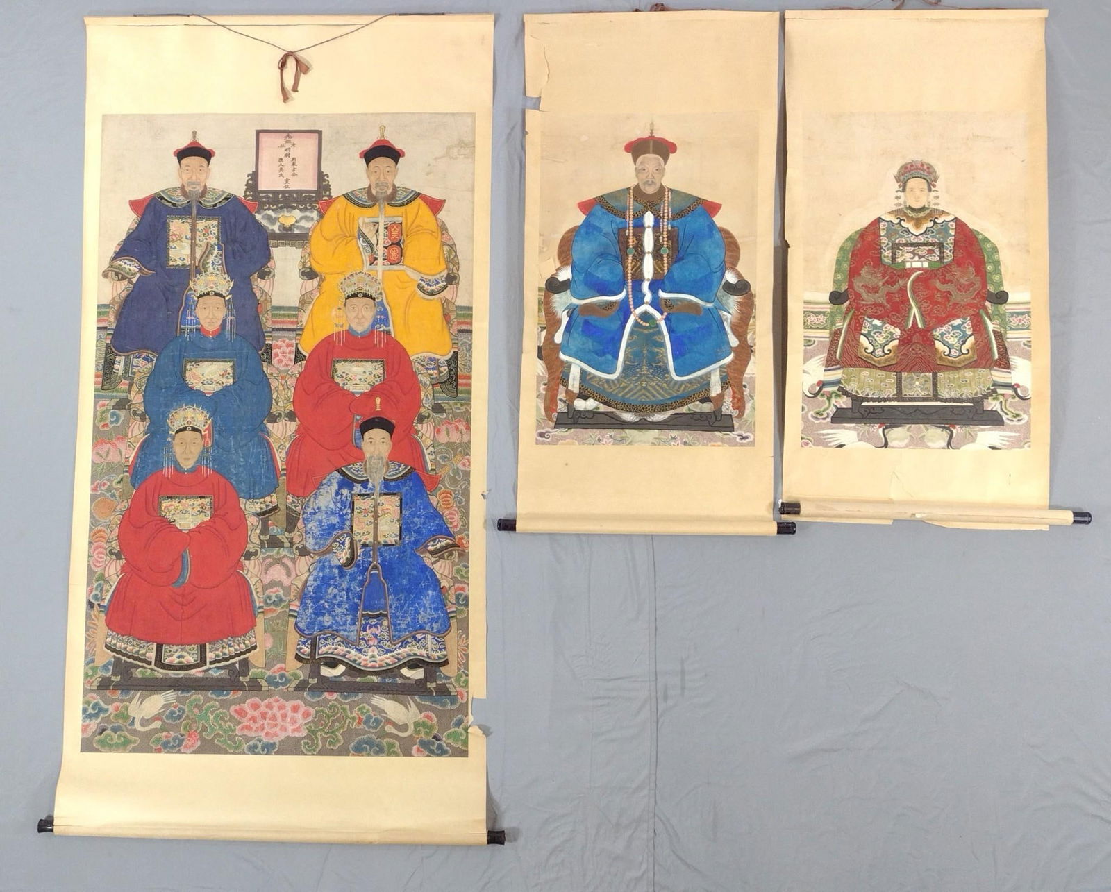 3 Chinese Ancestral Portrait Scrolls (1 of 8)