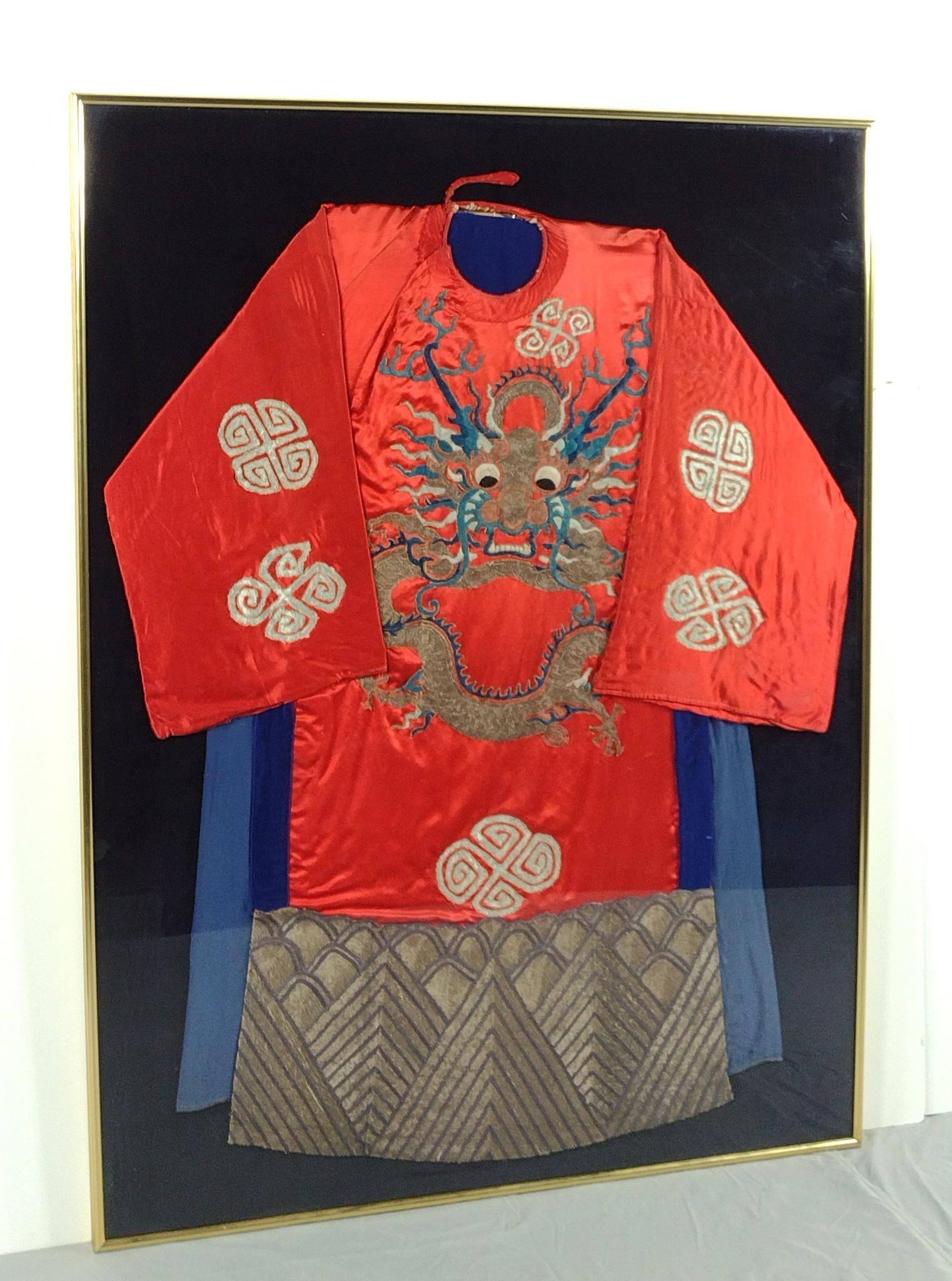 Red Silk Asian Wedding Robe with Embroidery incl Dragon (1 of 4)