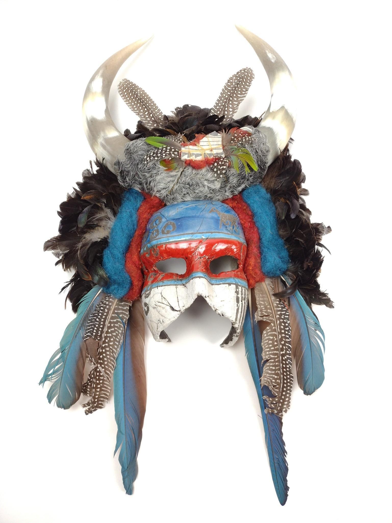 Tribal Face Mask with Horns (1 of 5)