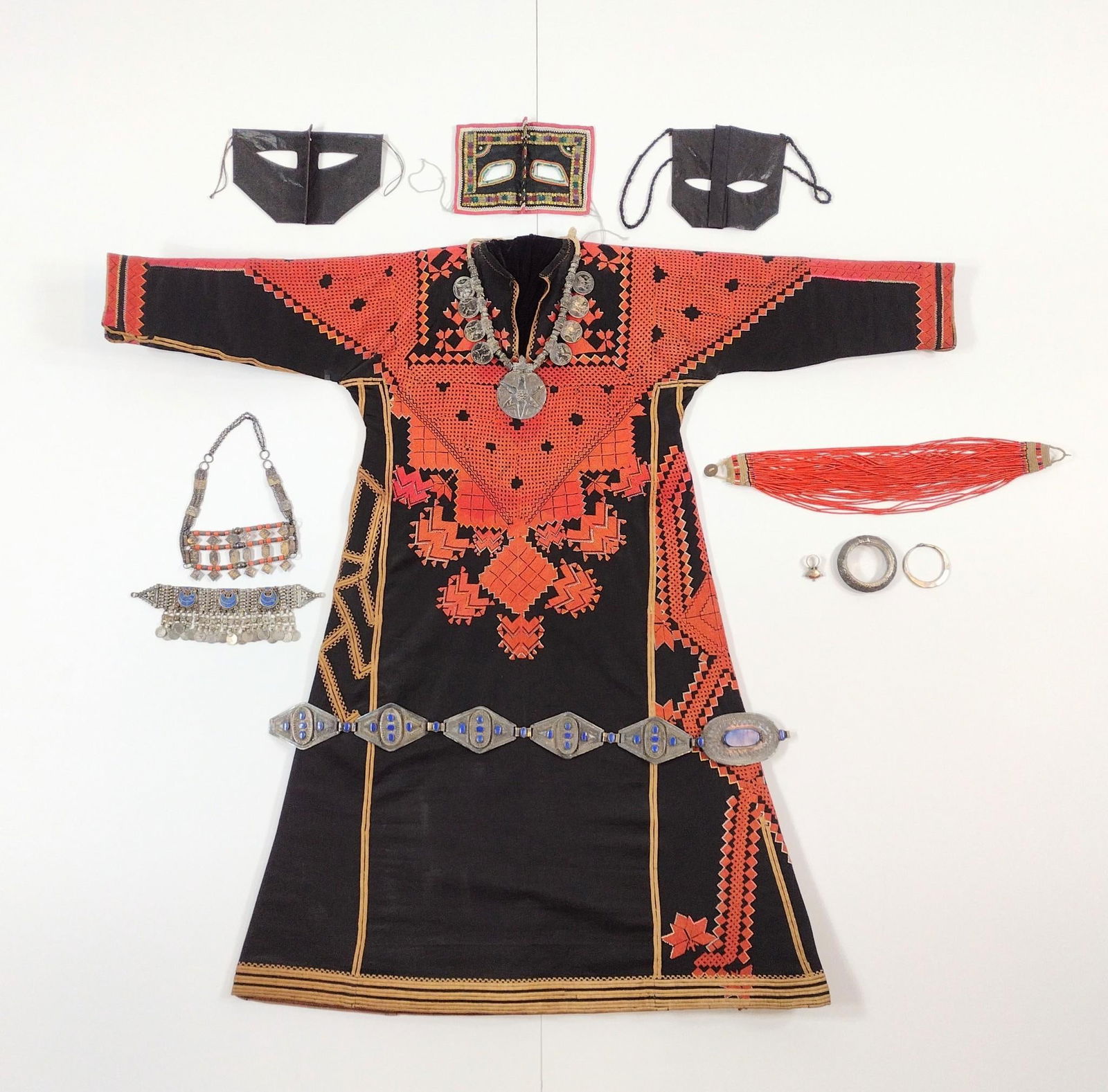 Syrian Dress with Masks, Jewelry, and Belt (1 of 6)