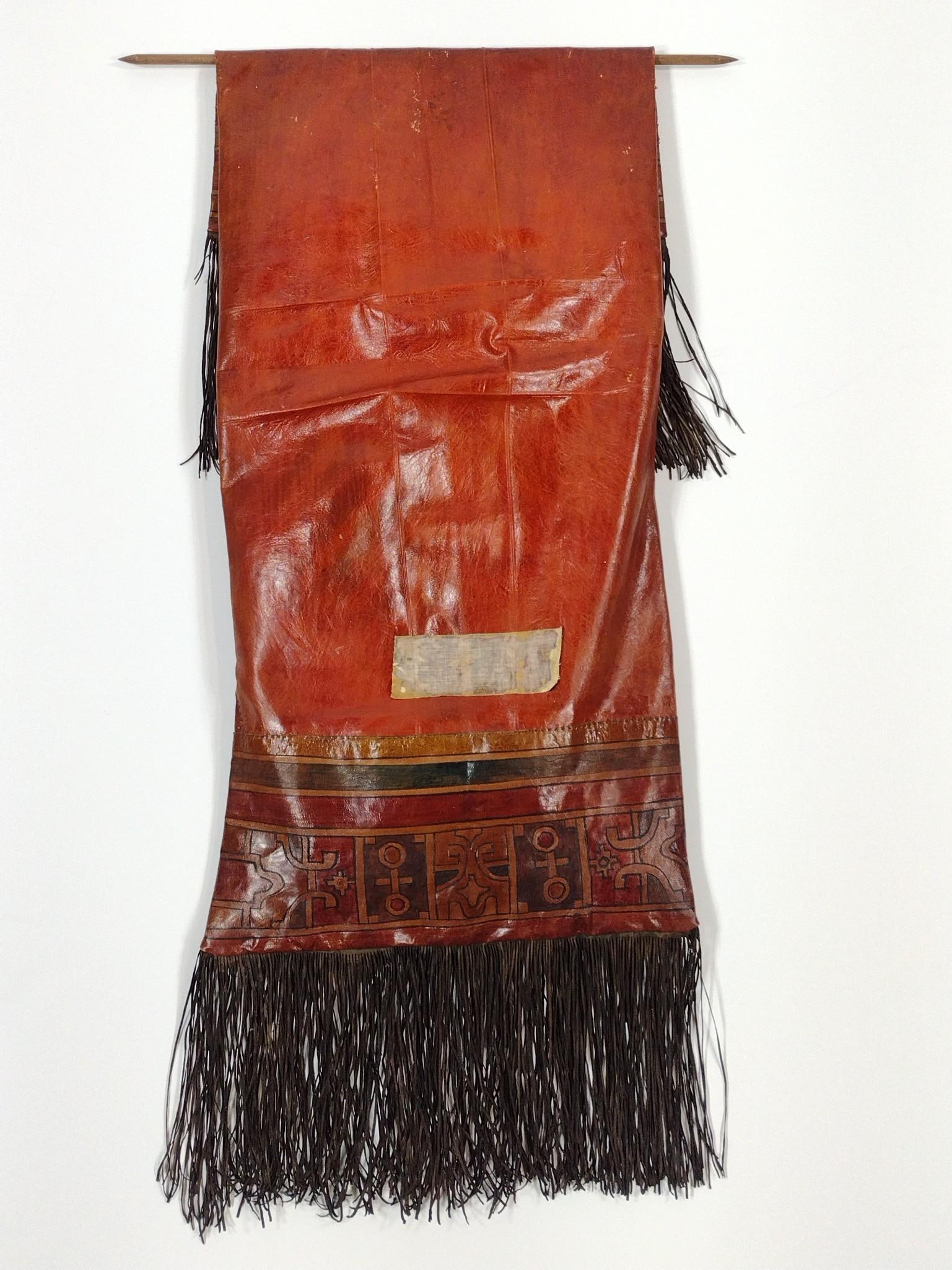 Tuareg Leather Camel Bag: 14” wide x 29" high. PROVENANCE: From the Estate of James L. Stanfield, Veteran National Geographic photographer (1937-2023). Mr. Stanfield was one of the world's most outstanding and respected 