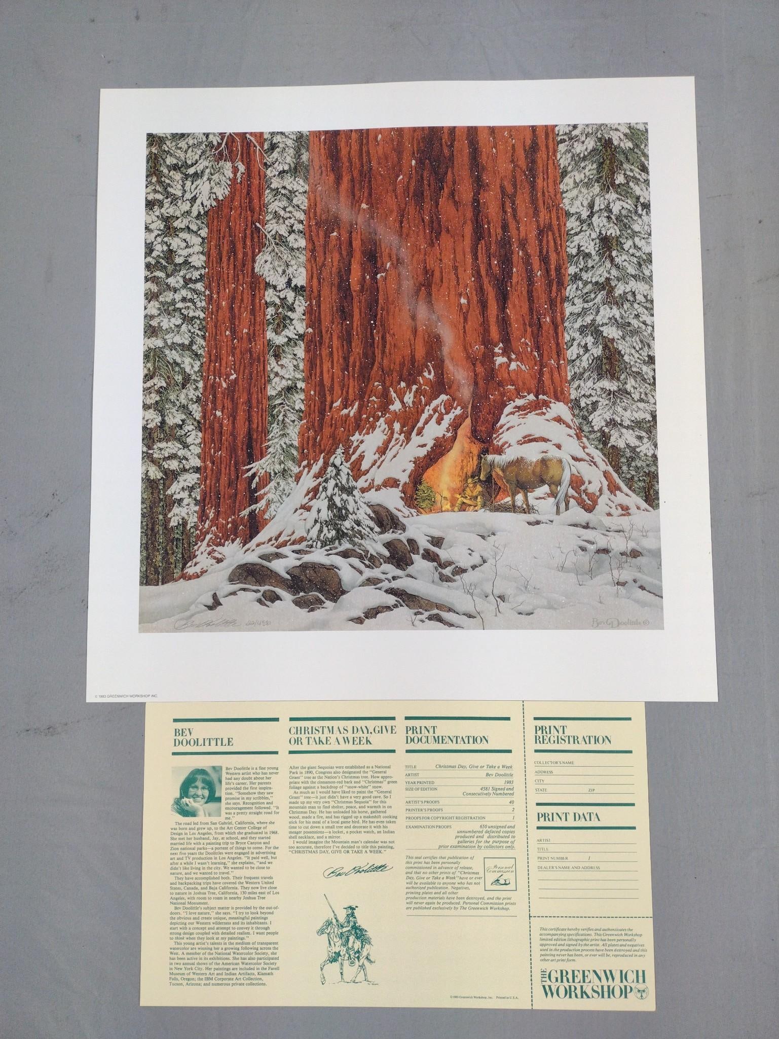 Bev Doolittle "Christmas Day, Give or Take a Week" Ltd Ed Print (1 of 3)