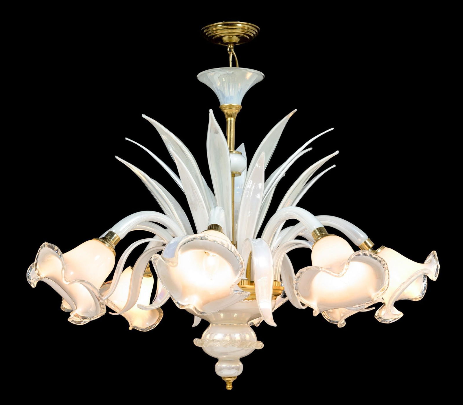 Murano Glass Floral Lotus Chandelier (1 of 6)