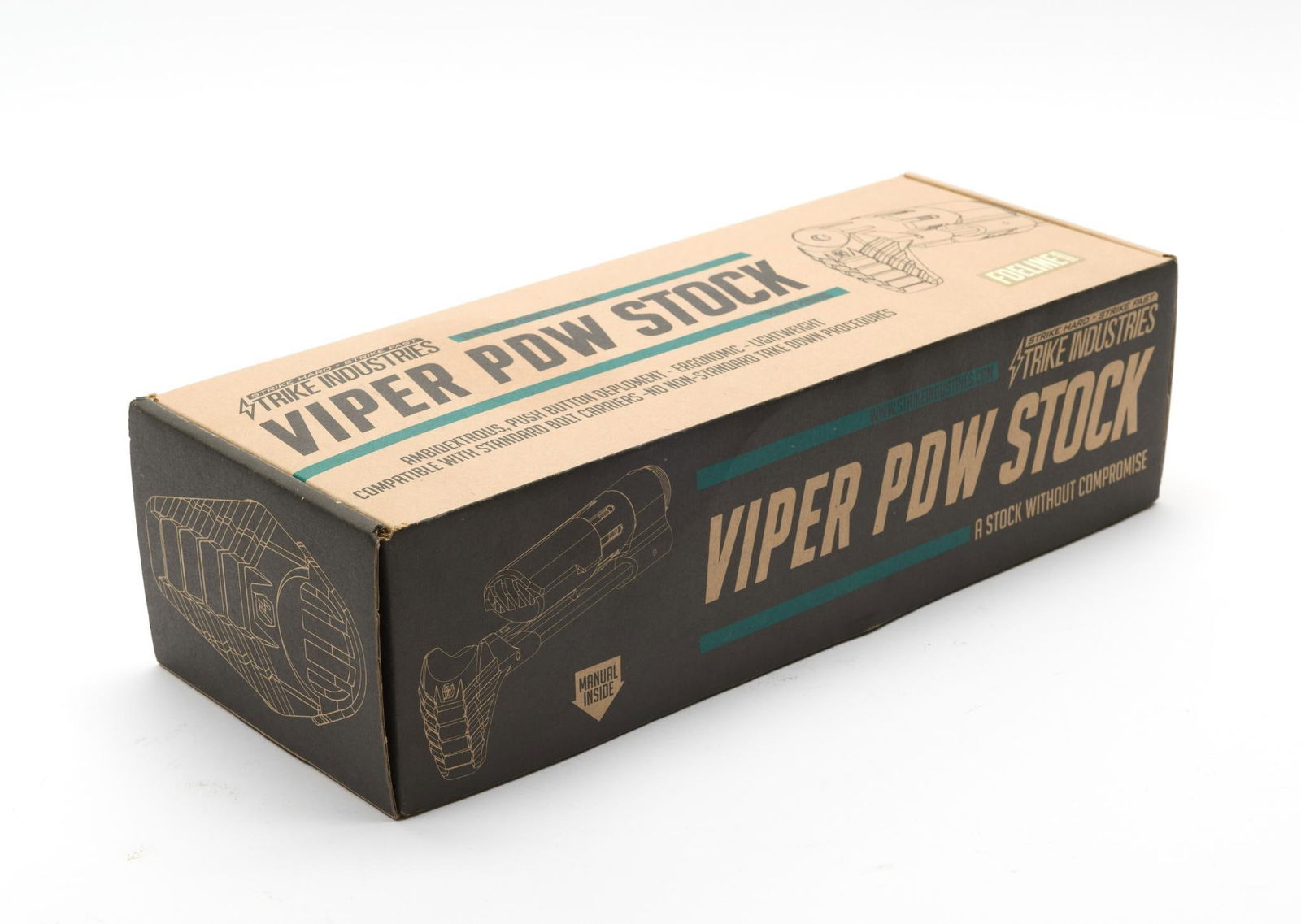 Strike Industries Viper PDW Stock: In original box. Ambidextrous push button deployment. Ergonomic-lightweight. Compatible with standard bolt carries.