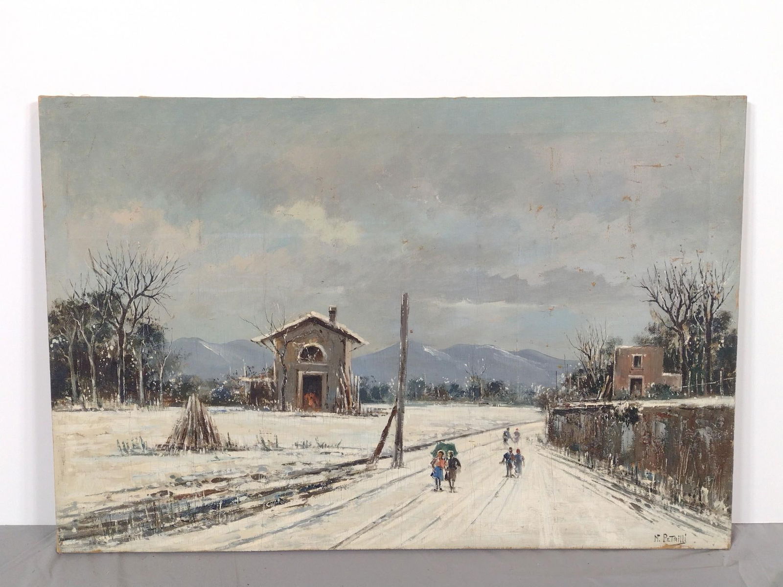 N. Petrilli (Italian, early 20th century) Winterscape Painting (1 of 5)