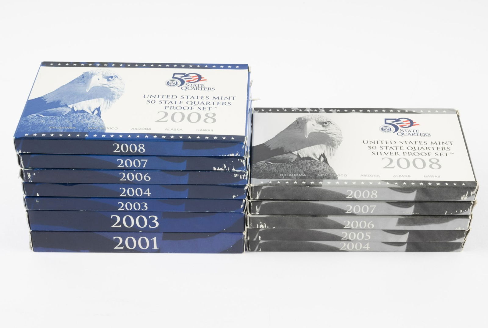 Twelve Silver and Non-Silver Fifty State Proof Quarter Sets (1 of 2)