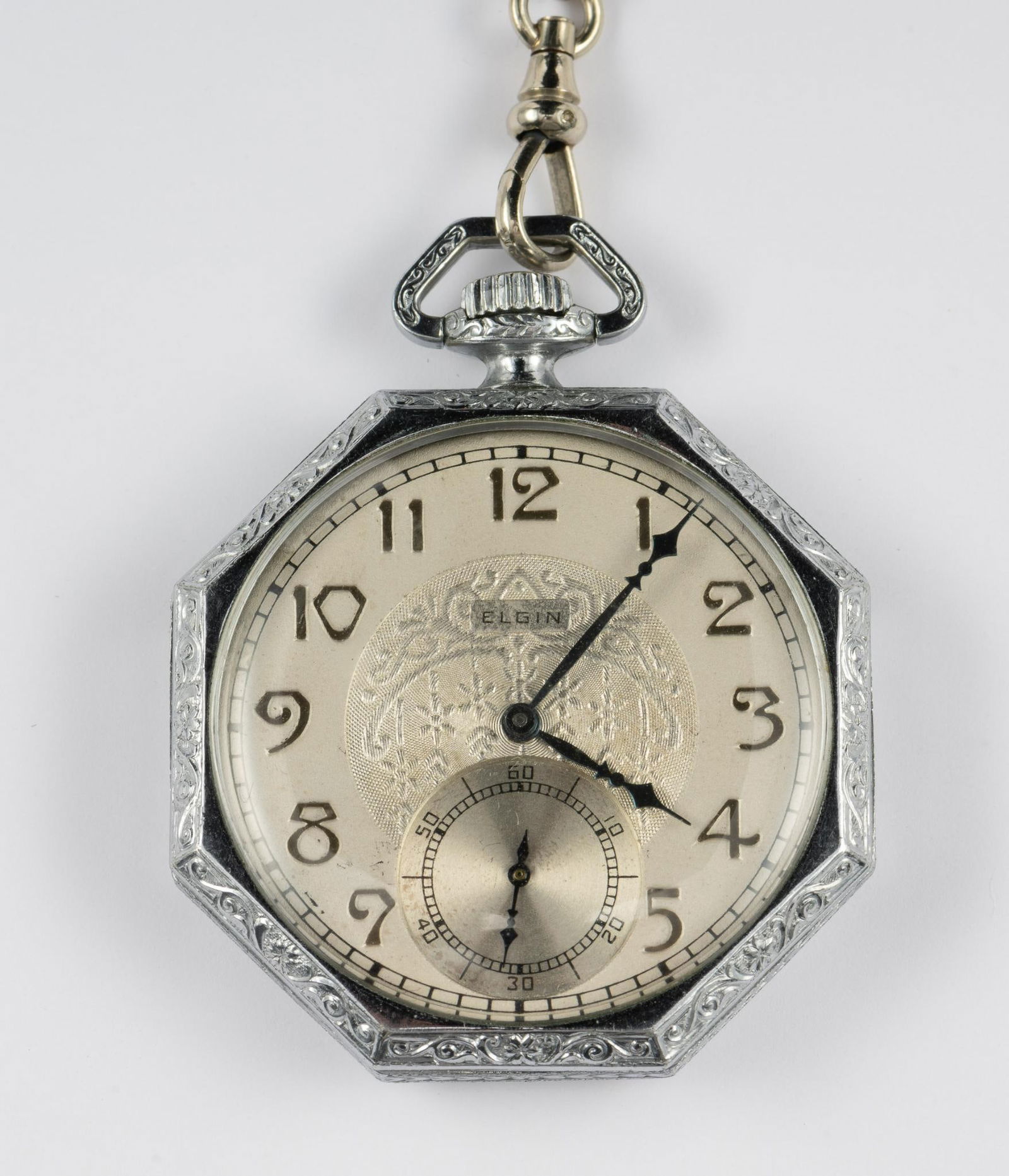 Elgin Open Face Pocket Watch Octogonal Case (1 of 5)