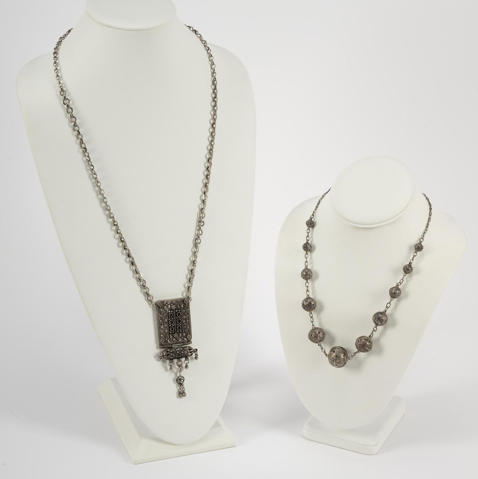 2 Yemenite Silver Necklaces incl Amulet (1 of 7)