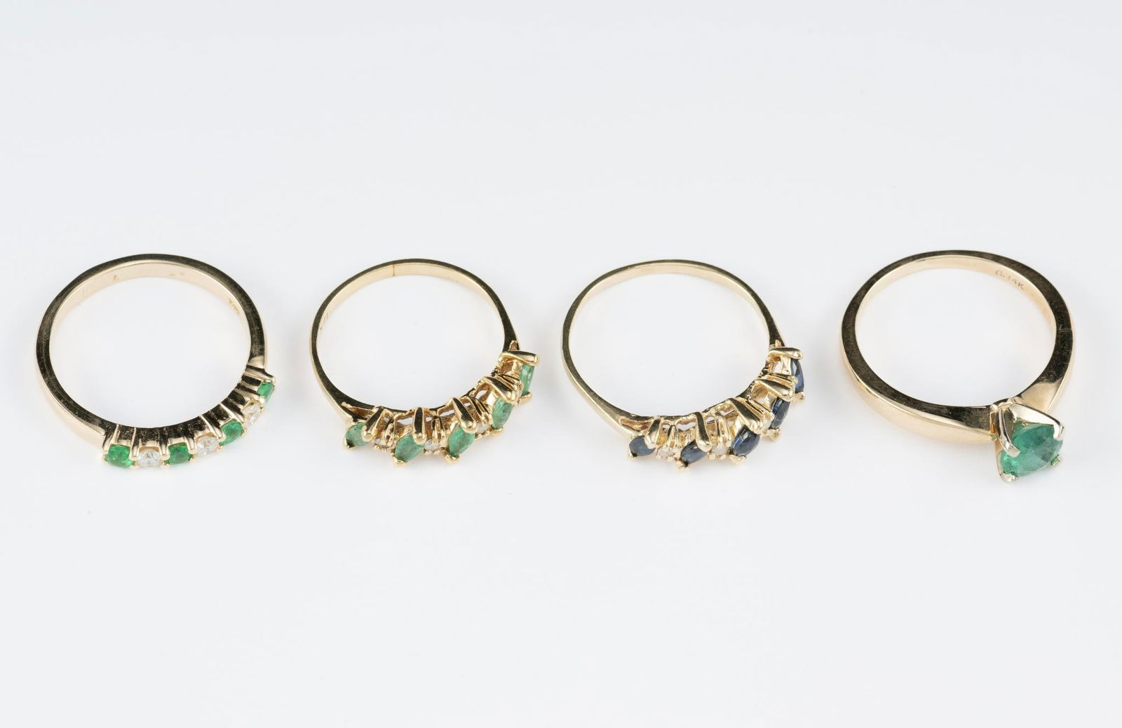 Four 14K Gold & Gemstone Rings (1 of 17)