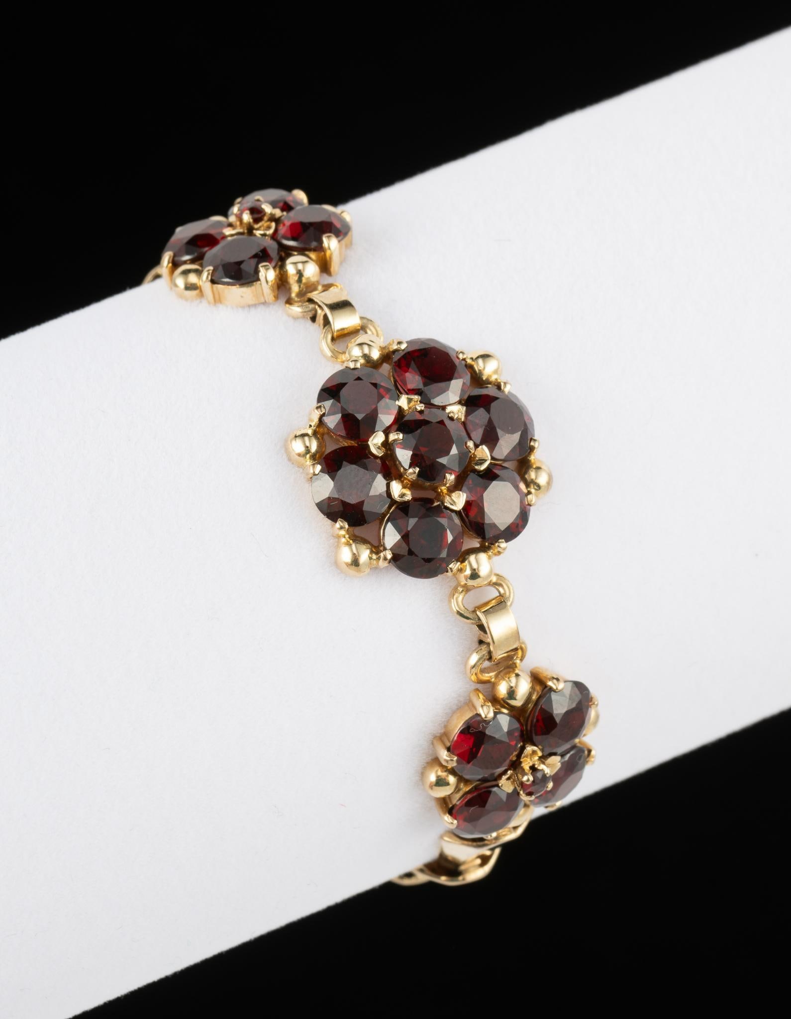 14K Gold and Garnet Bracelet (1 of 5)
