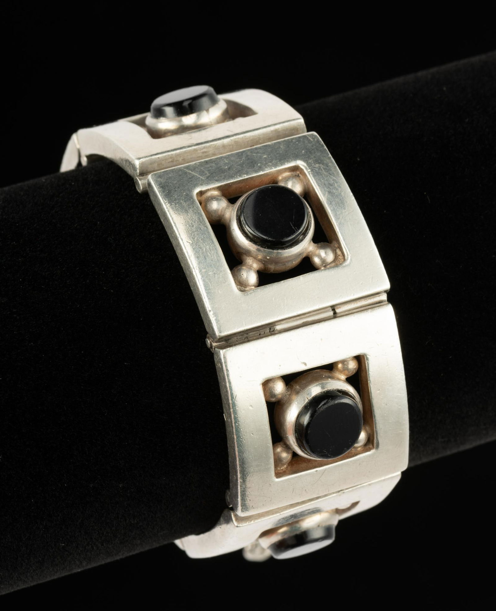 Sterling Silver and Onyx Bracelet (1 of 4)