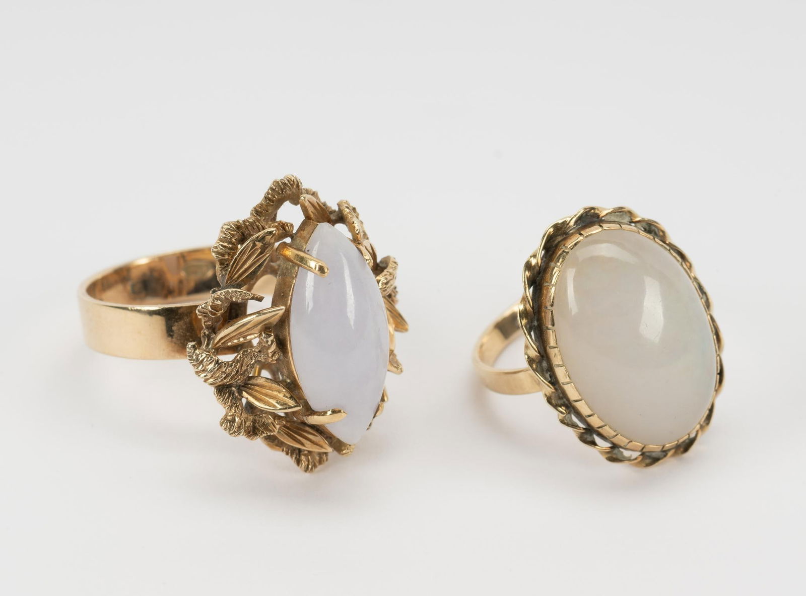 14K Gold White & Lavendar Jade Rings (1 of 6)